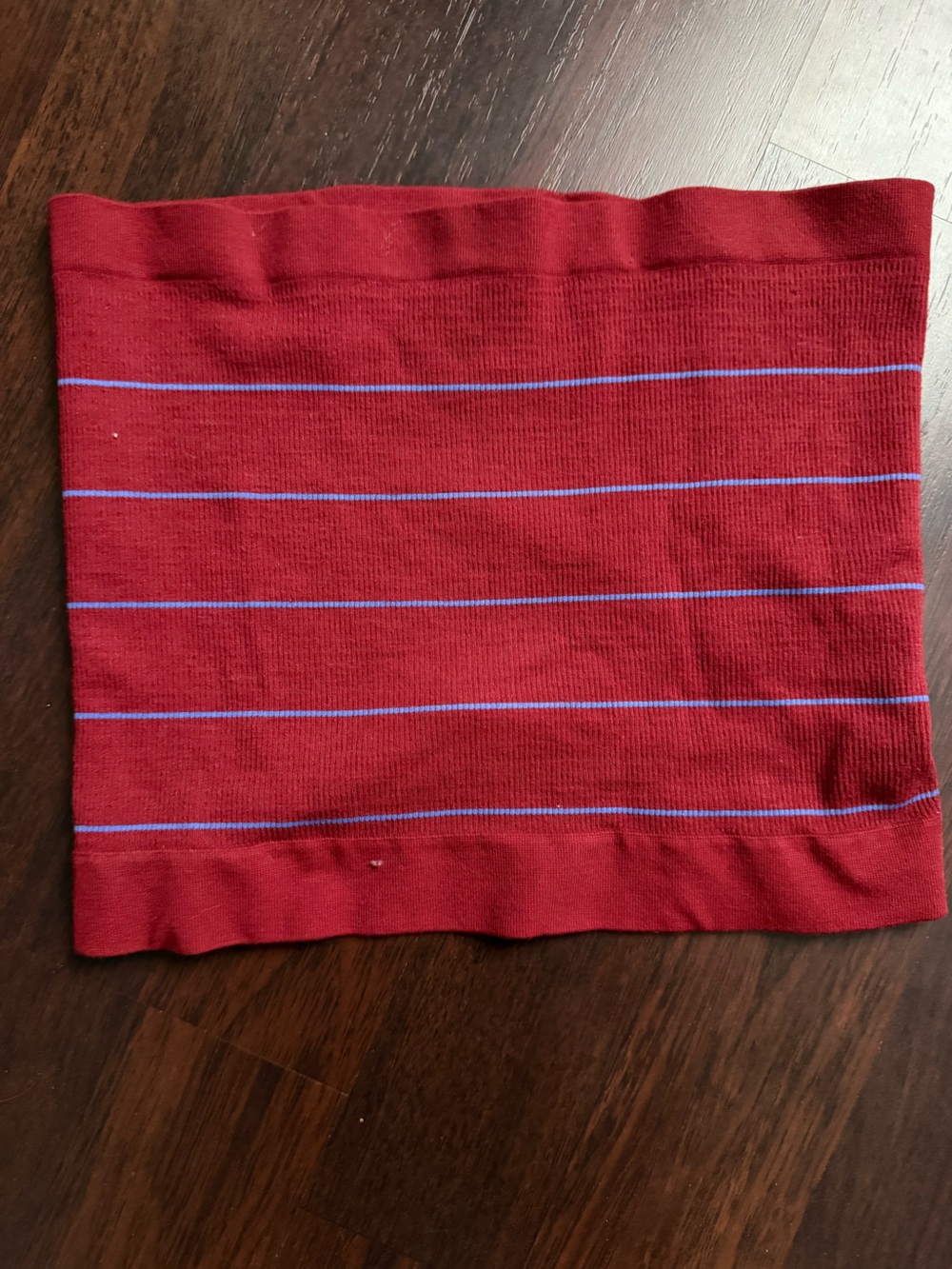 Urban Outfitters Red Knit Tube Top with Thin Blue Stripes